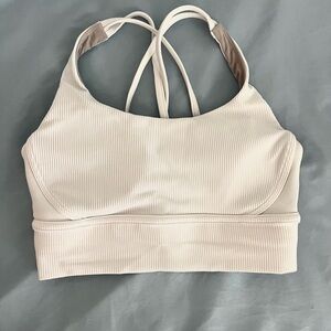 Lululemon Athletica Cream Ribbed Sports Bra
